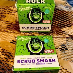 NWT HTF 2 Pack Dr Squatch MARVEL HULK SCRUB SMASH Limited Edition Soap Avengers